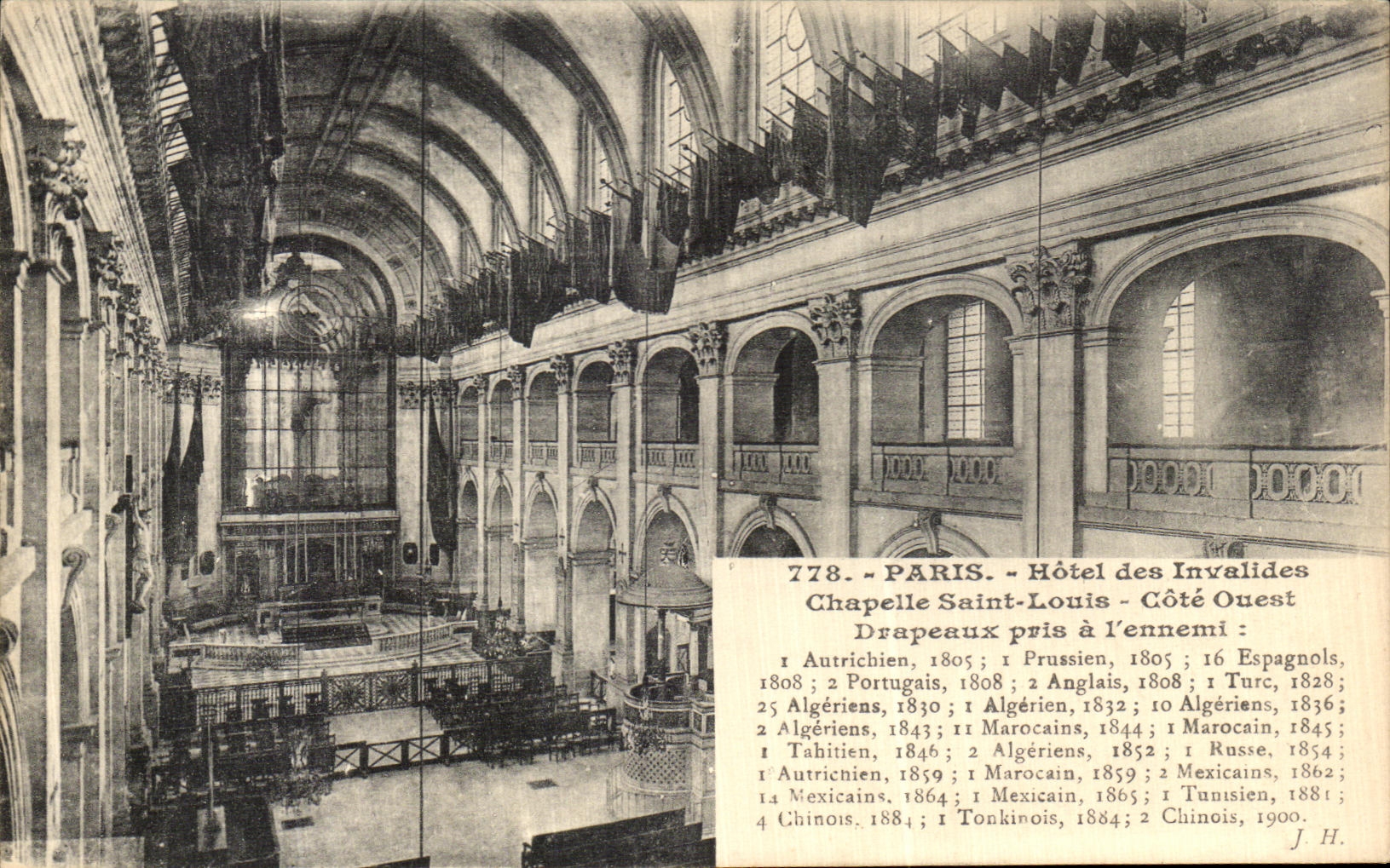 VINTAGE POSTCARD Paris Hotel of the Invalids Vault Saint Louis West coast