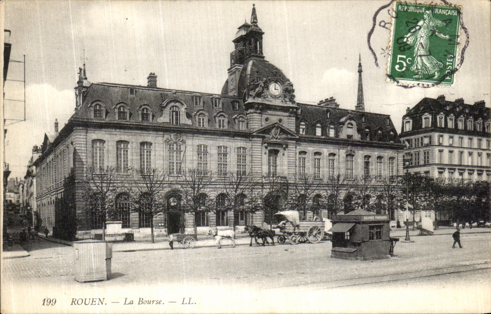 VINTAGE POSTCARD Rouen the Stock Exchange