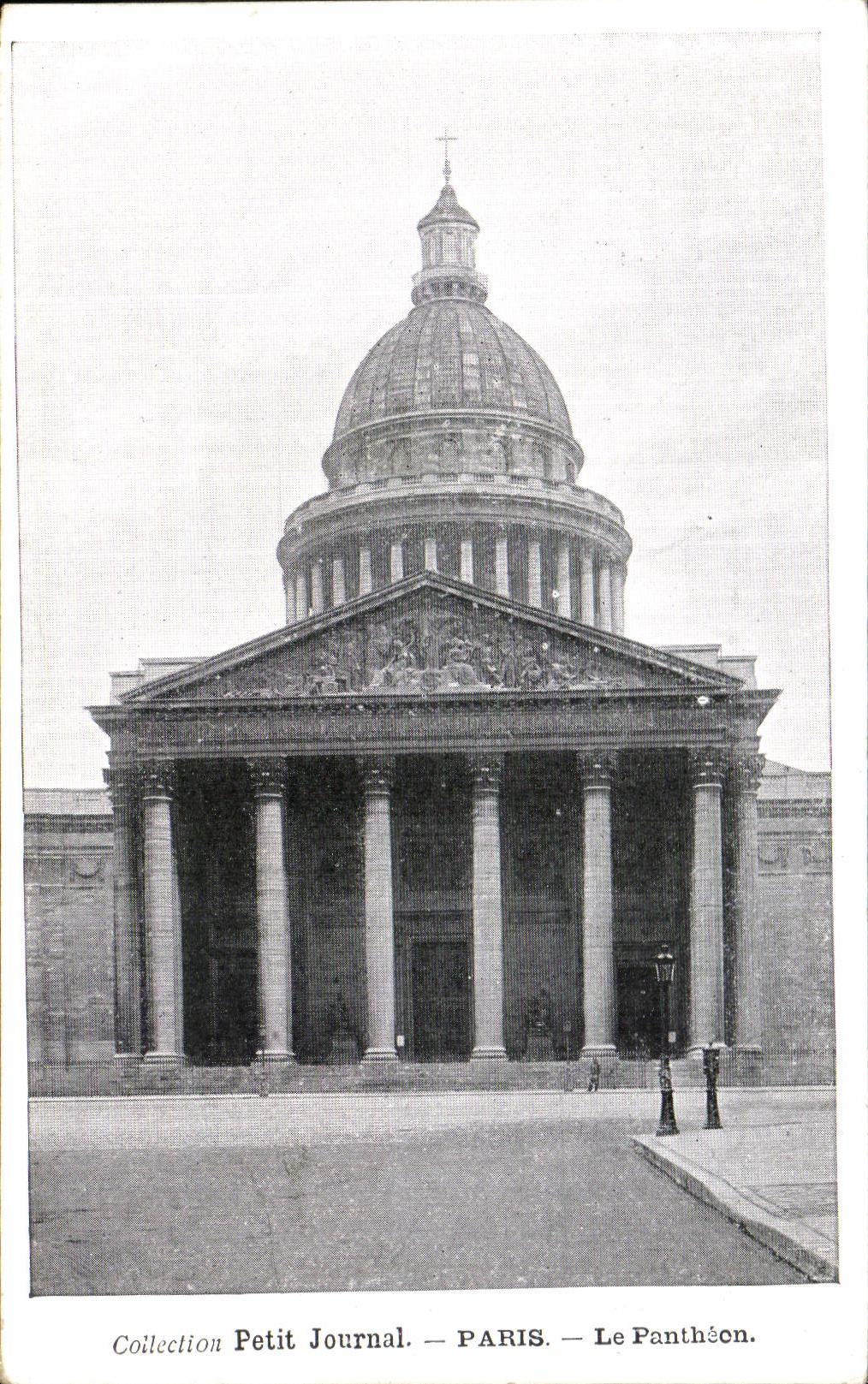 Periodico de Paris de la coleccion de la POSTAL de la VENDIMIA pequeno el panteon