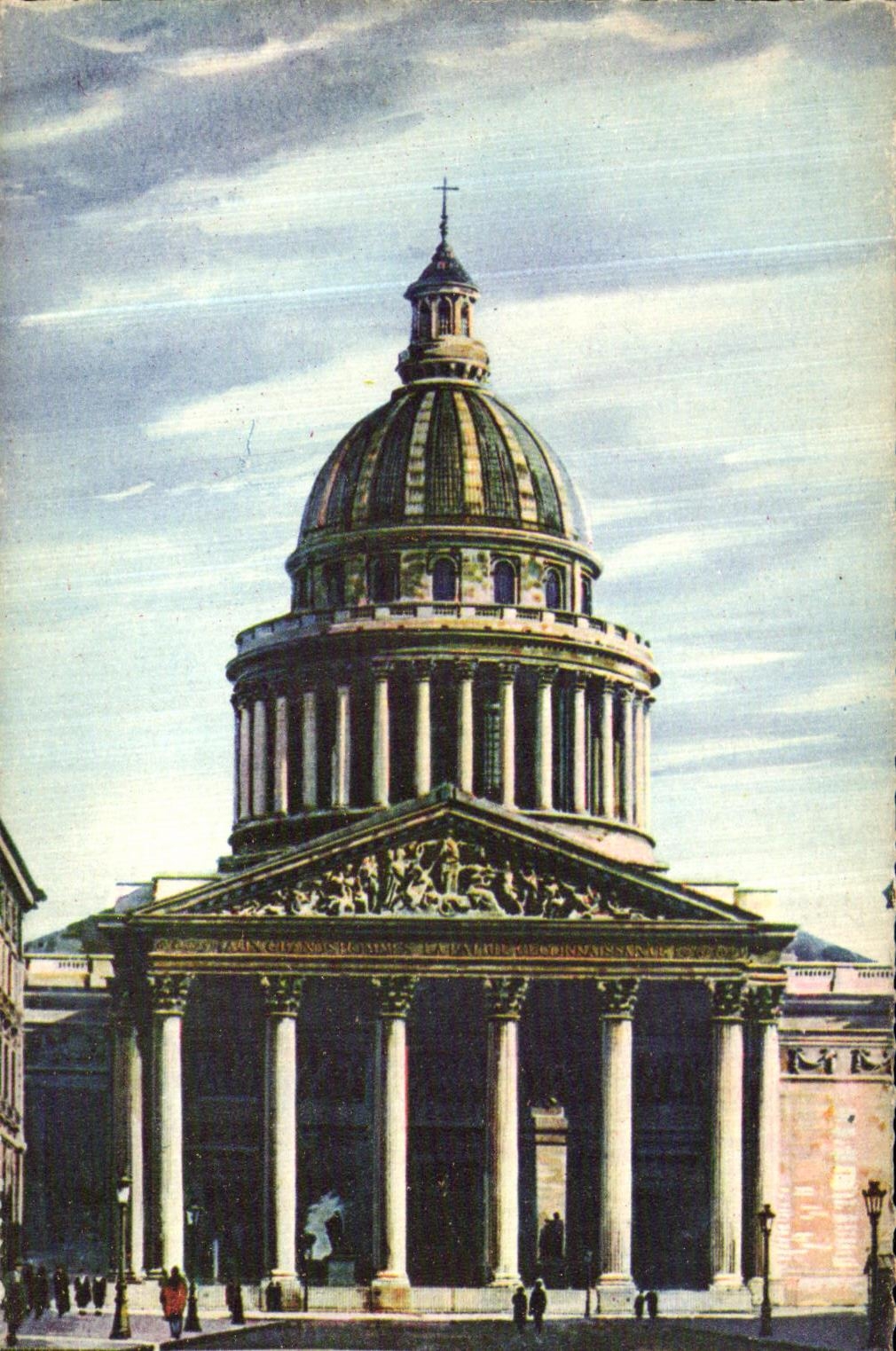 POSTAL Paris de la VENDIMIA mientras que da un paseo el panteon