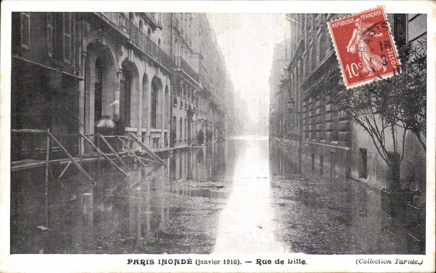 CPA Paris Inonde Rue de Lille Publicite Lait d Appenzell