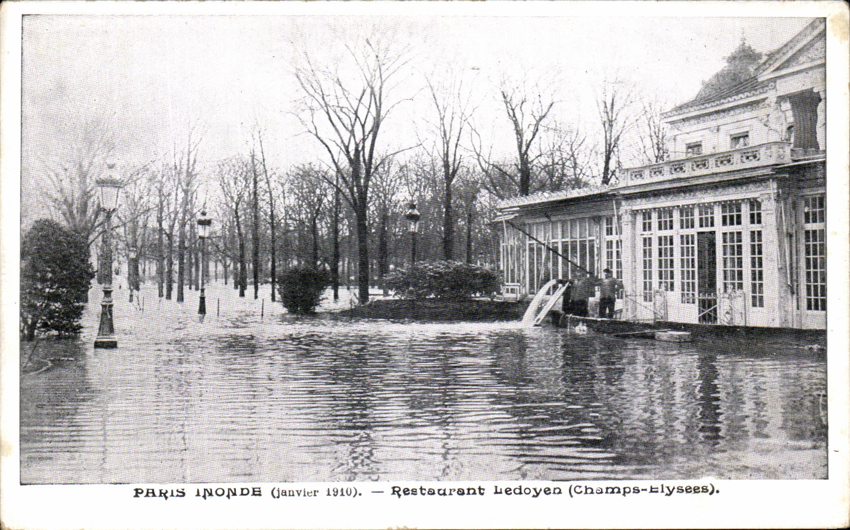 CPA Paris Inonde Restaurant Ledoyen Champs Elysees