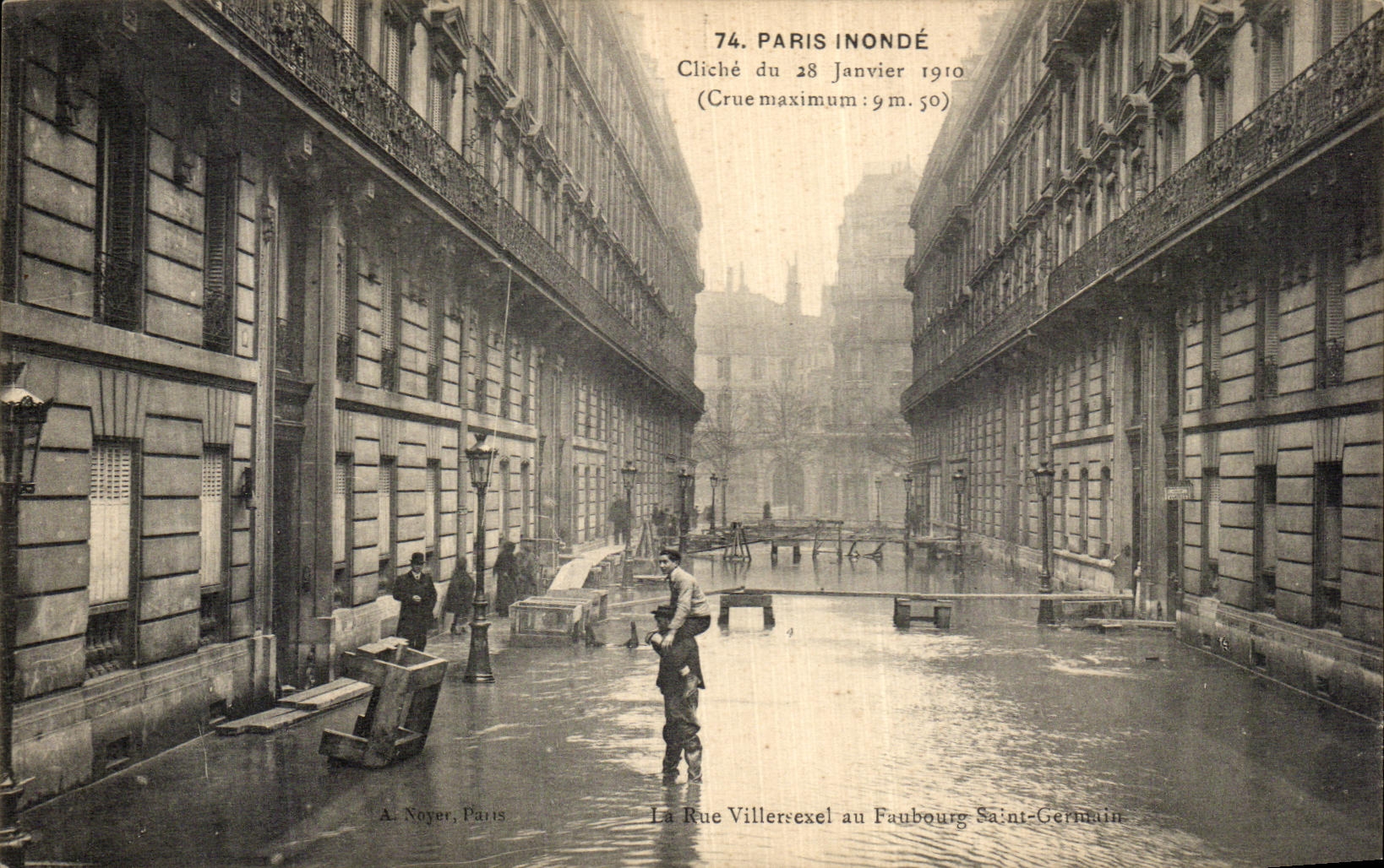 CPA Paris Inonde La Rue Viller excel au Faubourg Saint Germain