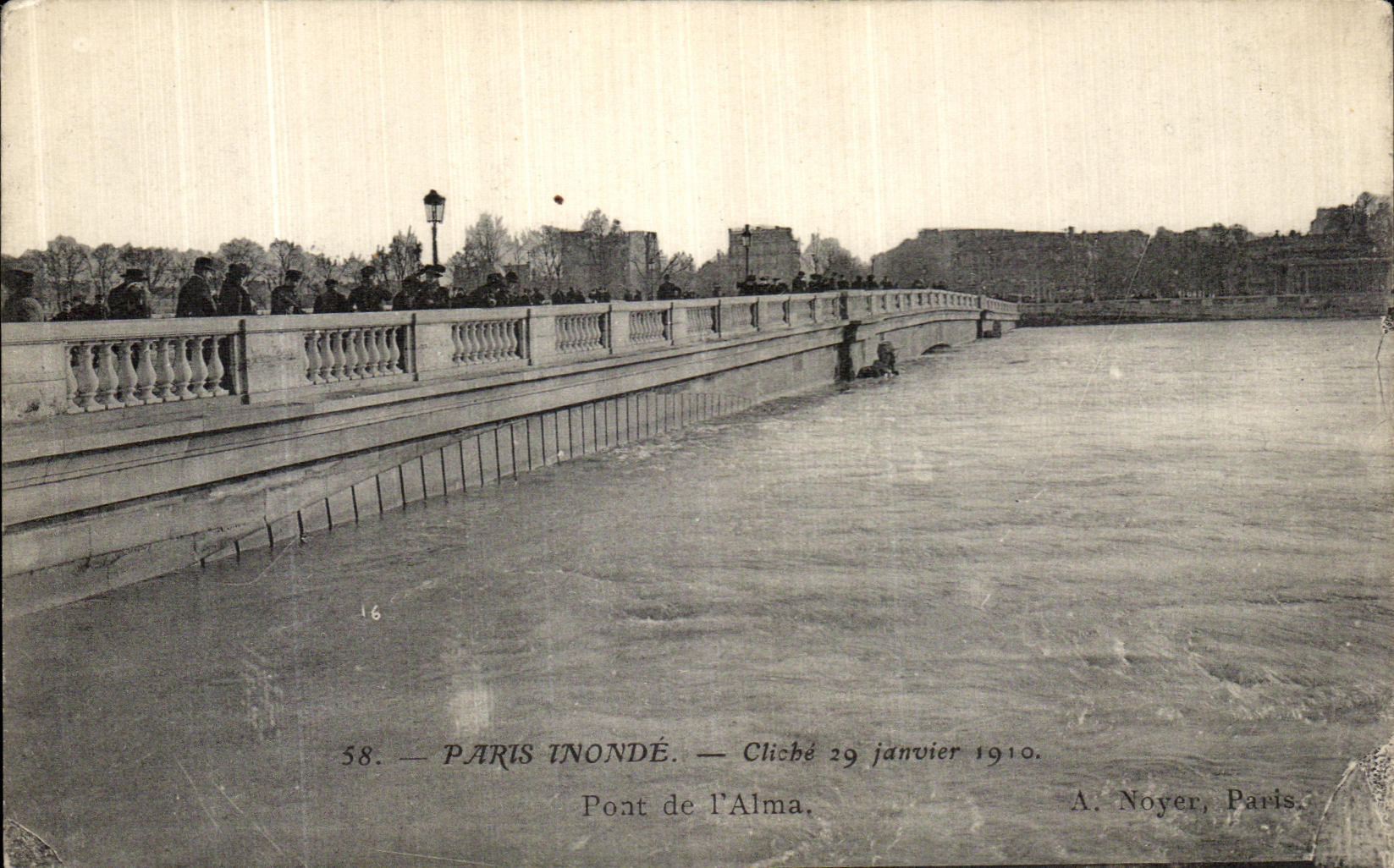 CPA Paris Inonde Pont de L Alma