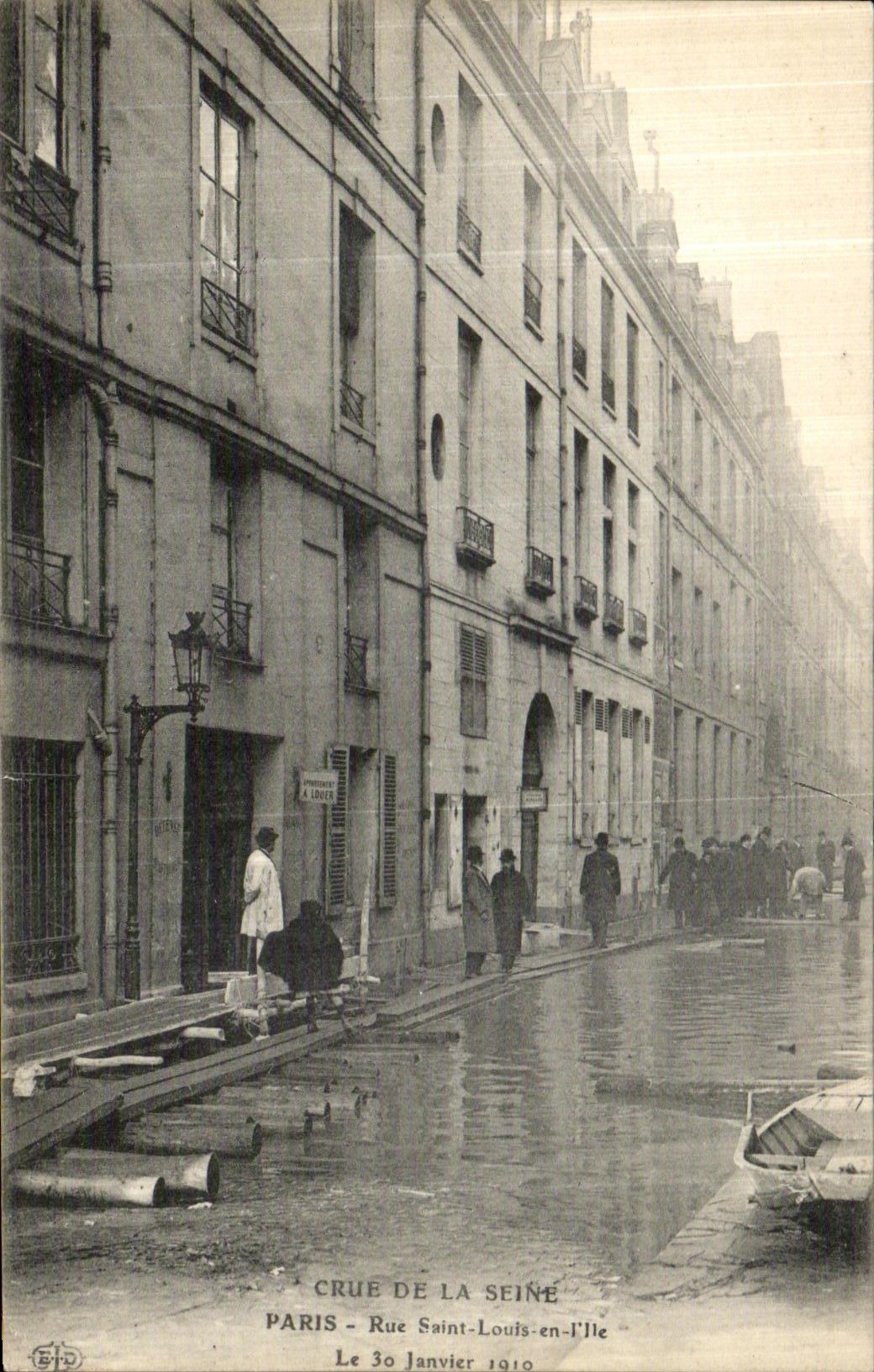 CPA Paris Crue De la Seine Paris Rue Saint Louis en l lle
