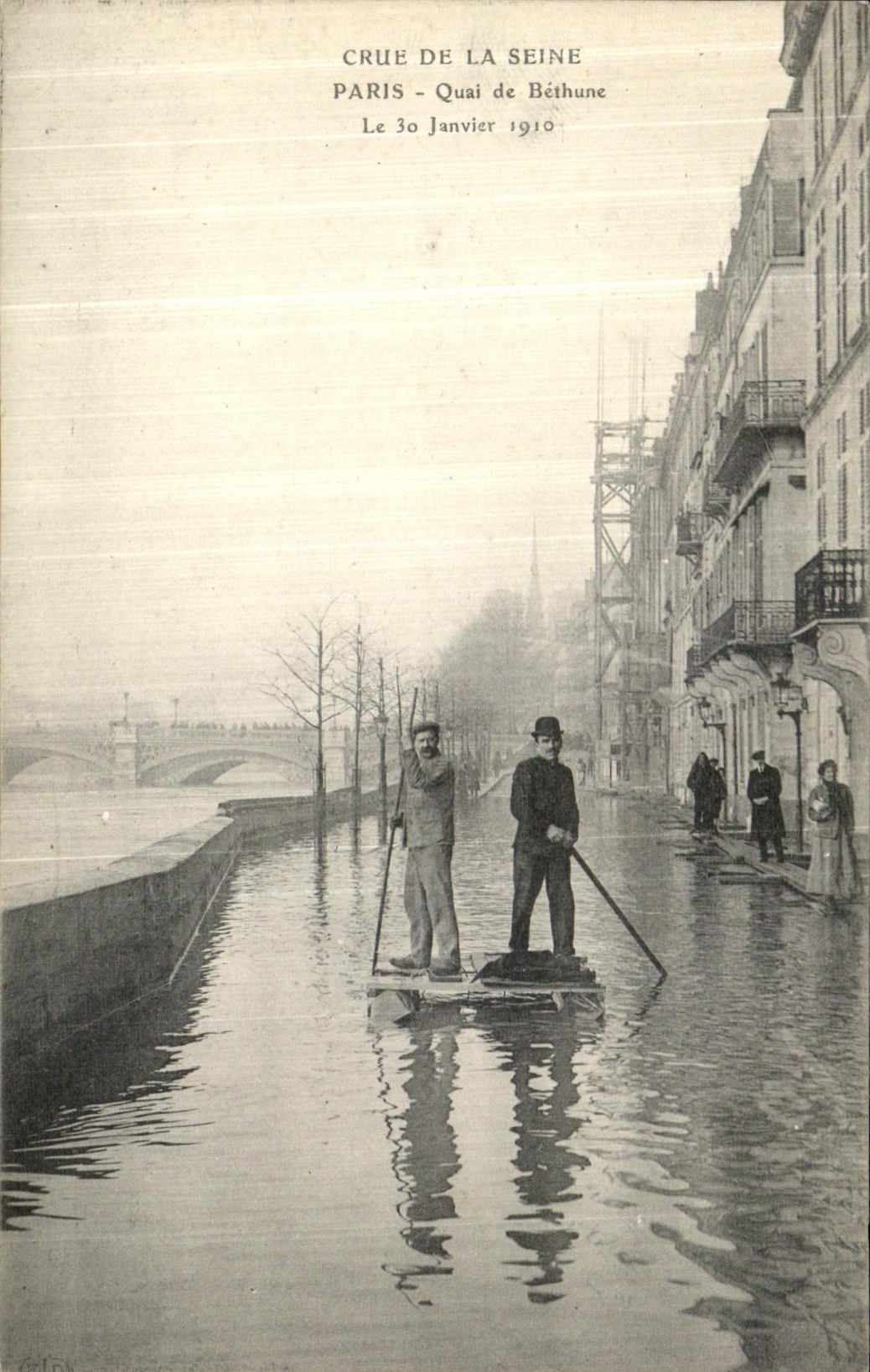 CPA Paris Crue De la Seine Quai de Bethune