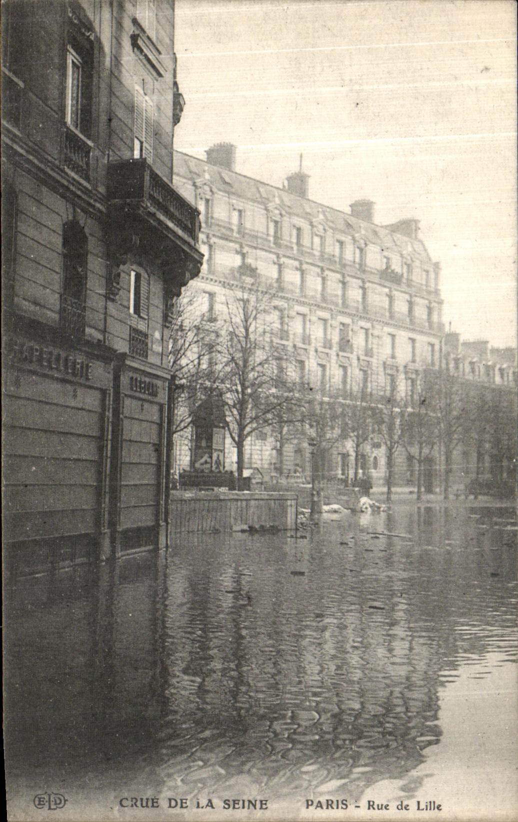 CPA Paris Crue De la Seine Rue de Lille