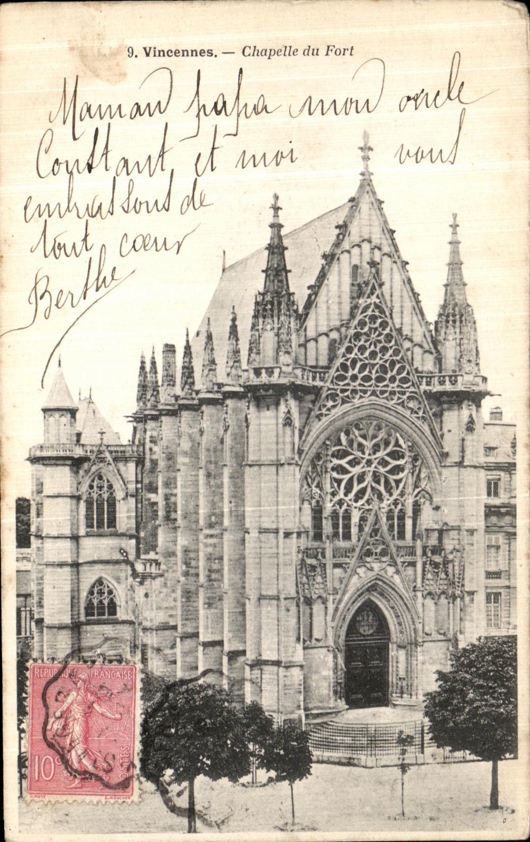 VINTAGE POSTCARD Vincennes Vault of the fort