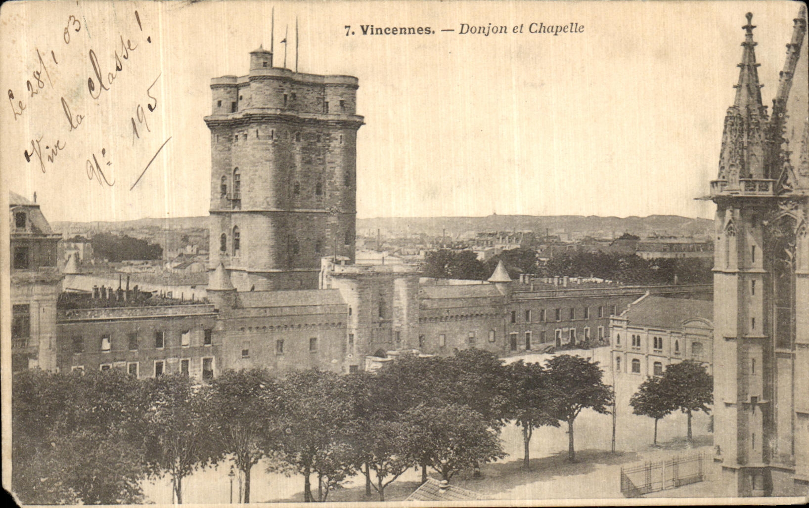 VINTAGE POSTCARD Vincennes Keep and Chapelle