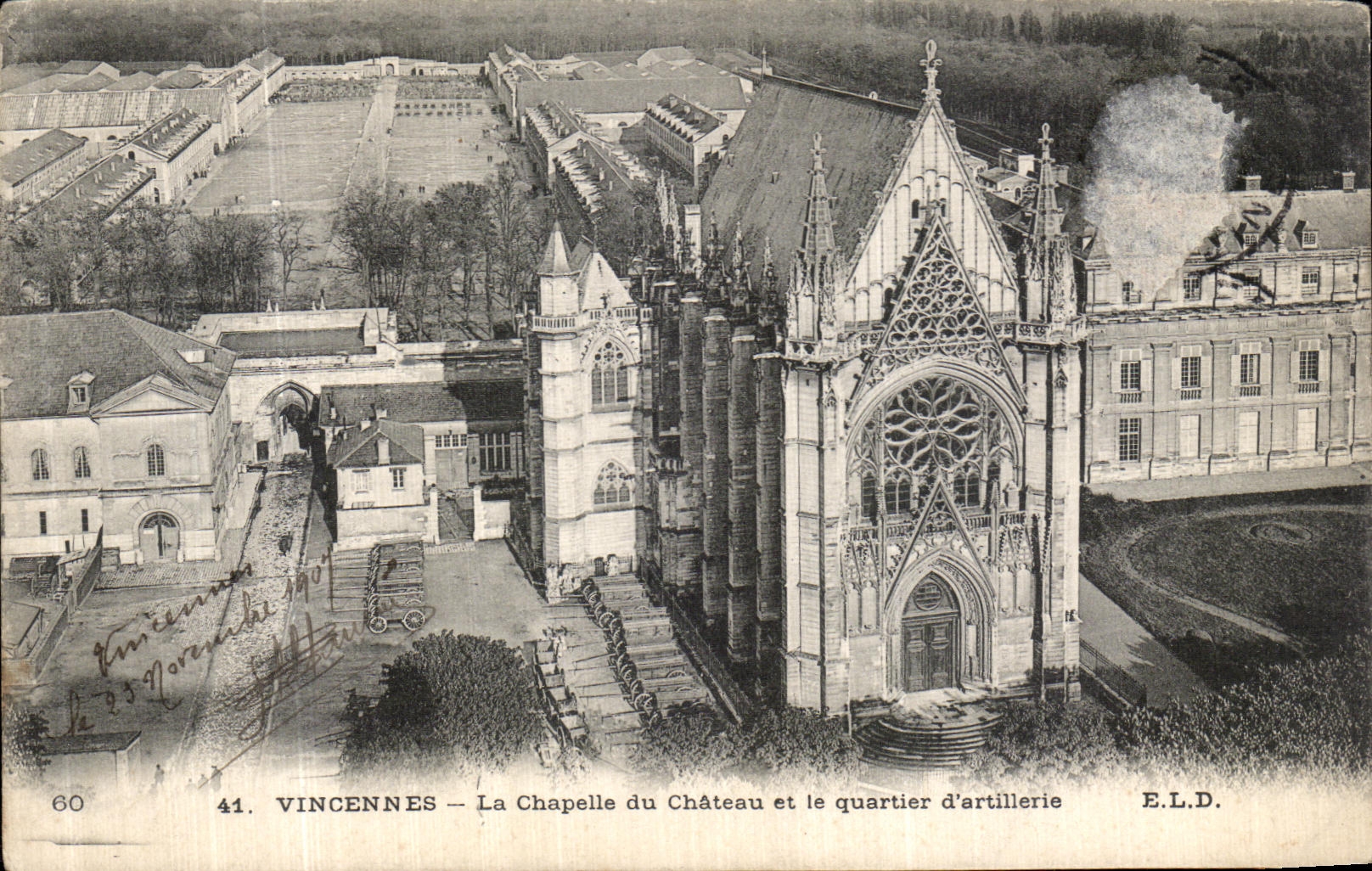 VINTAGE POSTCARD Vincennes La Chapelle of the Castle and the district D artilliery