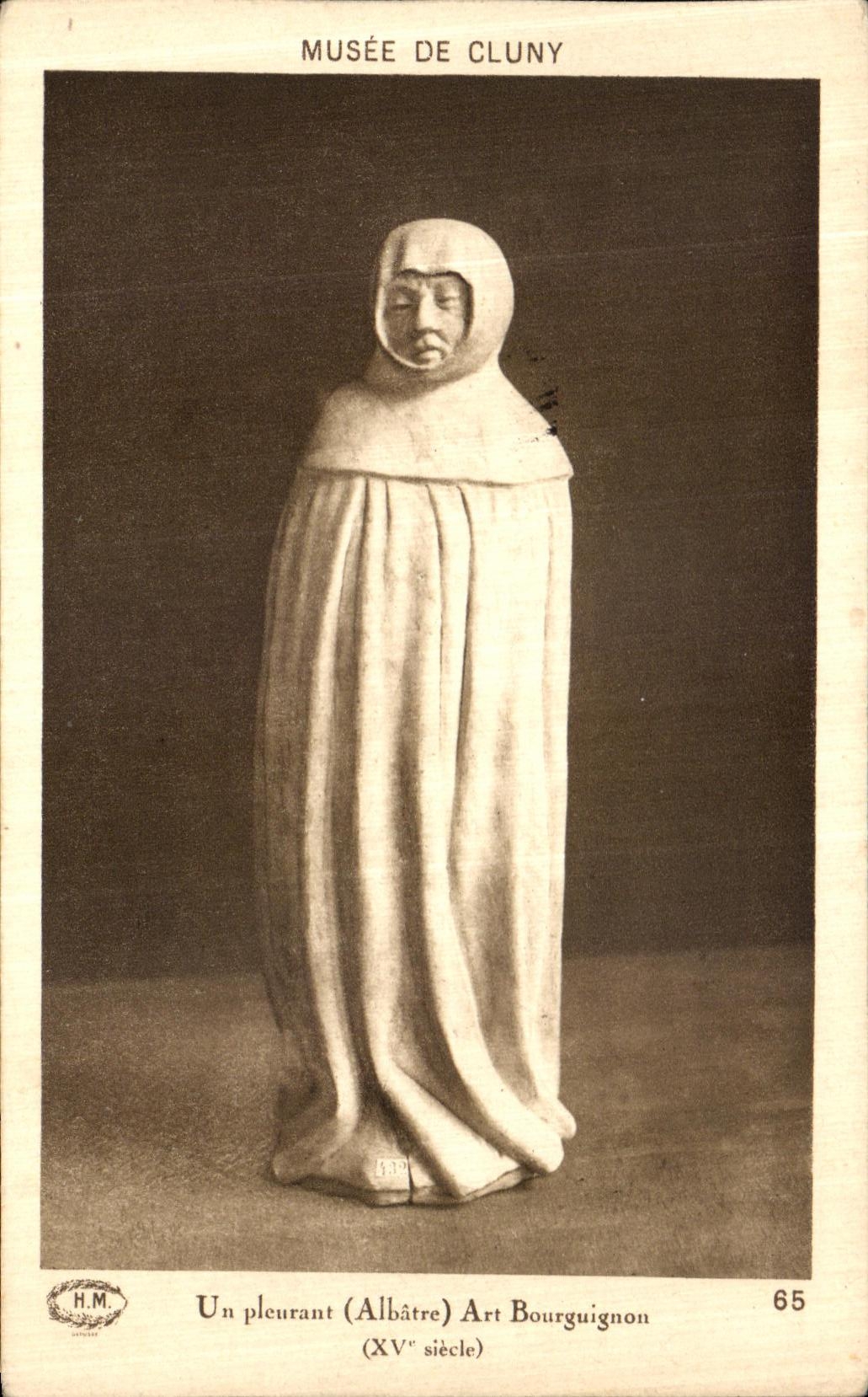 VINTAGE POSTCARD Paris museum Of Cluny One crying Burgundian Art