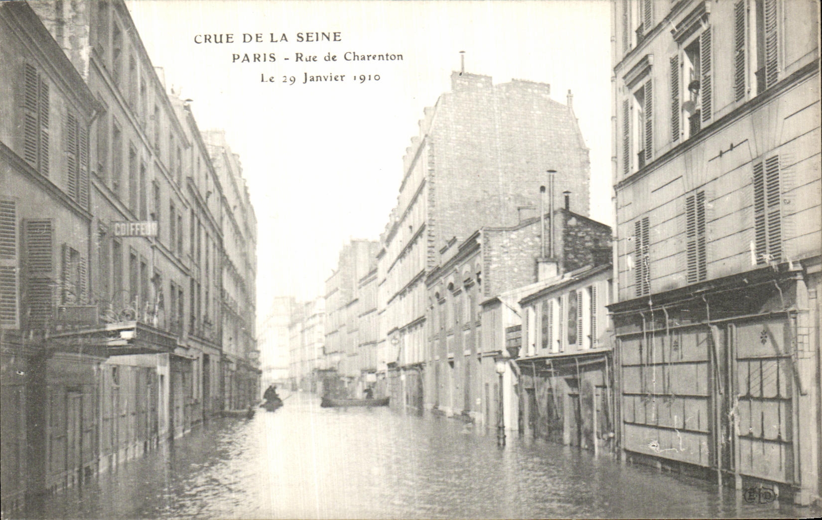 VINTAGE POSTCARD Believed of the Seine Paris Street of Charenton Hairdresser