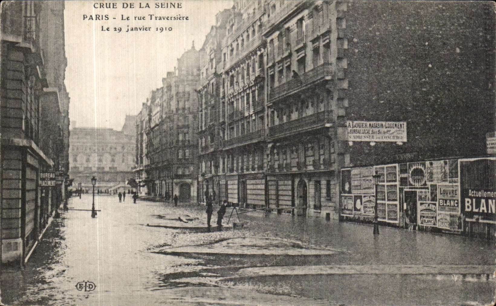 CPA Crue de la Seine Paris Le Rue Traversiere