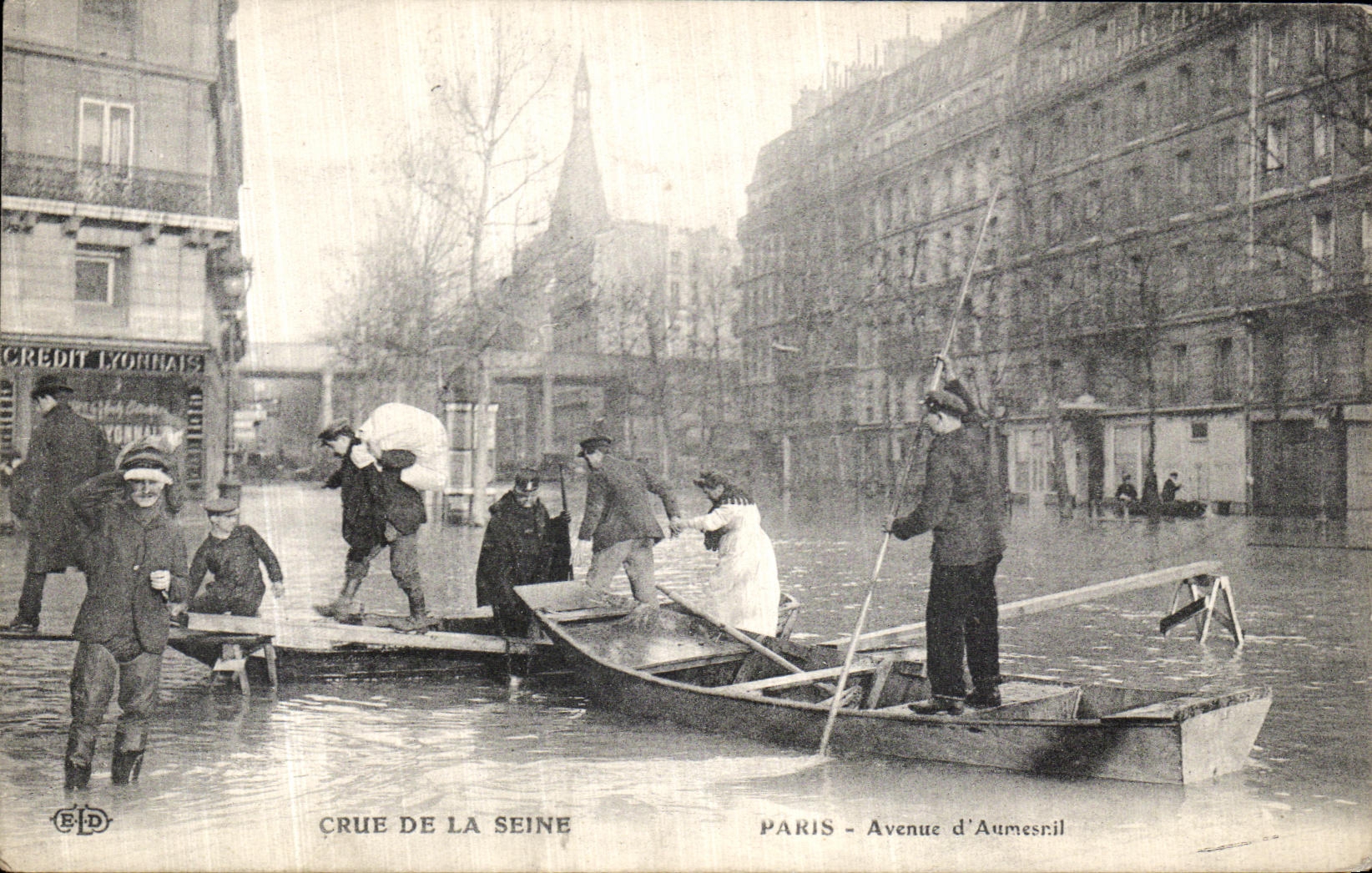 VINTAGE POSTCARD Believed of the Seine Paris Avenue D Aumesnil Daumesnil