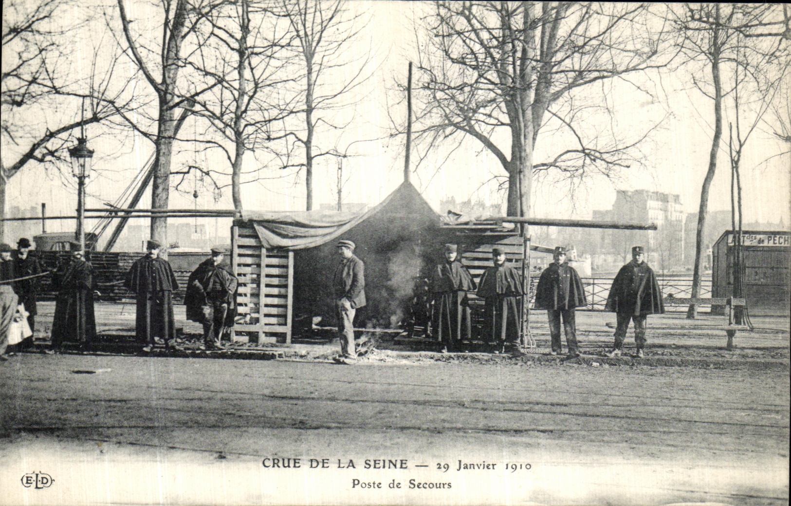 VINTAGE POSTCARD Believed of the Seine Paris Station Rescue