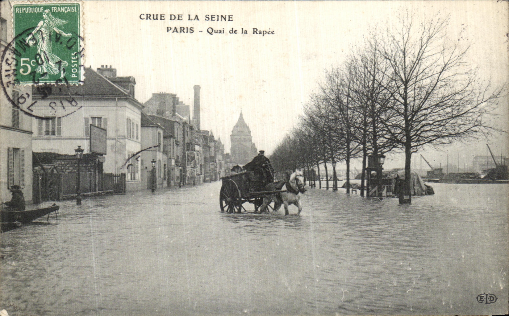 CPA La Crue De La Seine Paris Quai De la Rapee