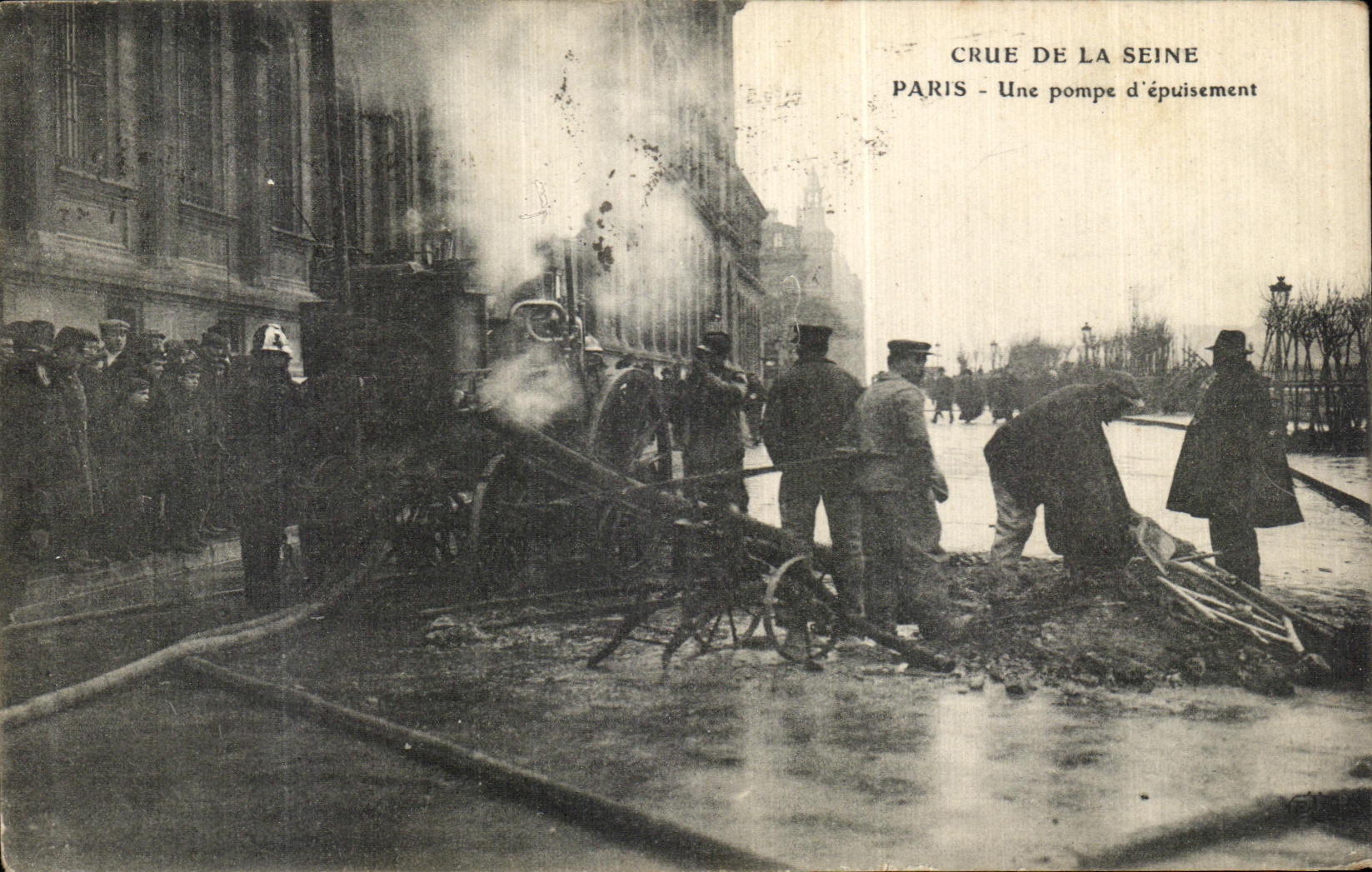 VINTAGE POSTCARD the Rising Of the Seine Paris a Pump D epaisement