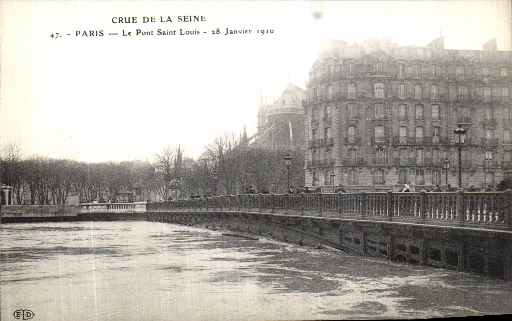 VINTAGE POSTCARD Believed Of the Seine Paris the Bridge Saint Louis