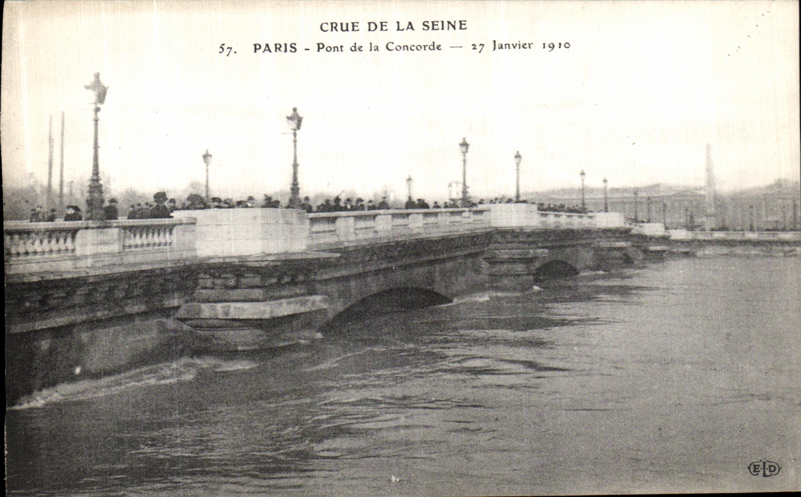 VINTAGE POSTCARD Believed Of the Seine Paris Bridge Of the Harmony
