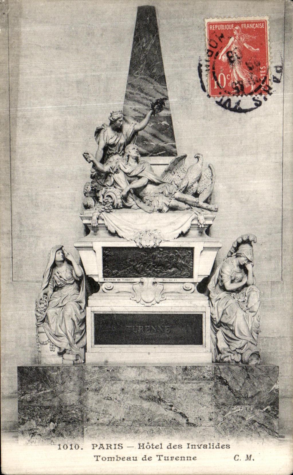 VINTAGE POSTCARD Paris Hotel of the Invalids Tomb of Turenne