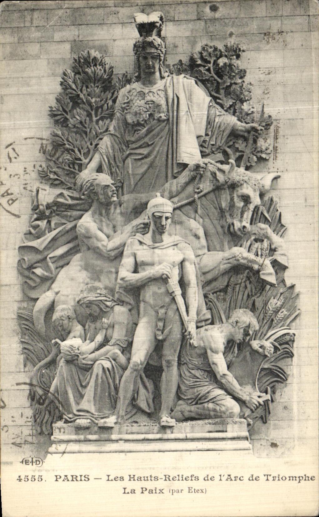CPA Paris Les Hauts Reliefs de l Arc de Triomphe La Paix 