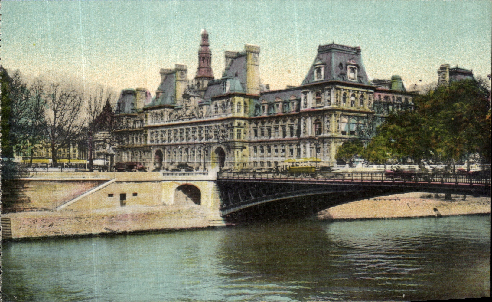 CPA Paris L Hotel de Ville et la Pont d Arcole 