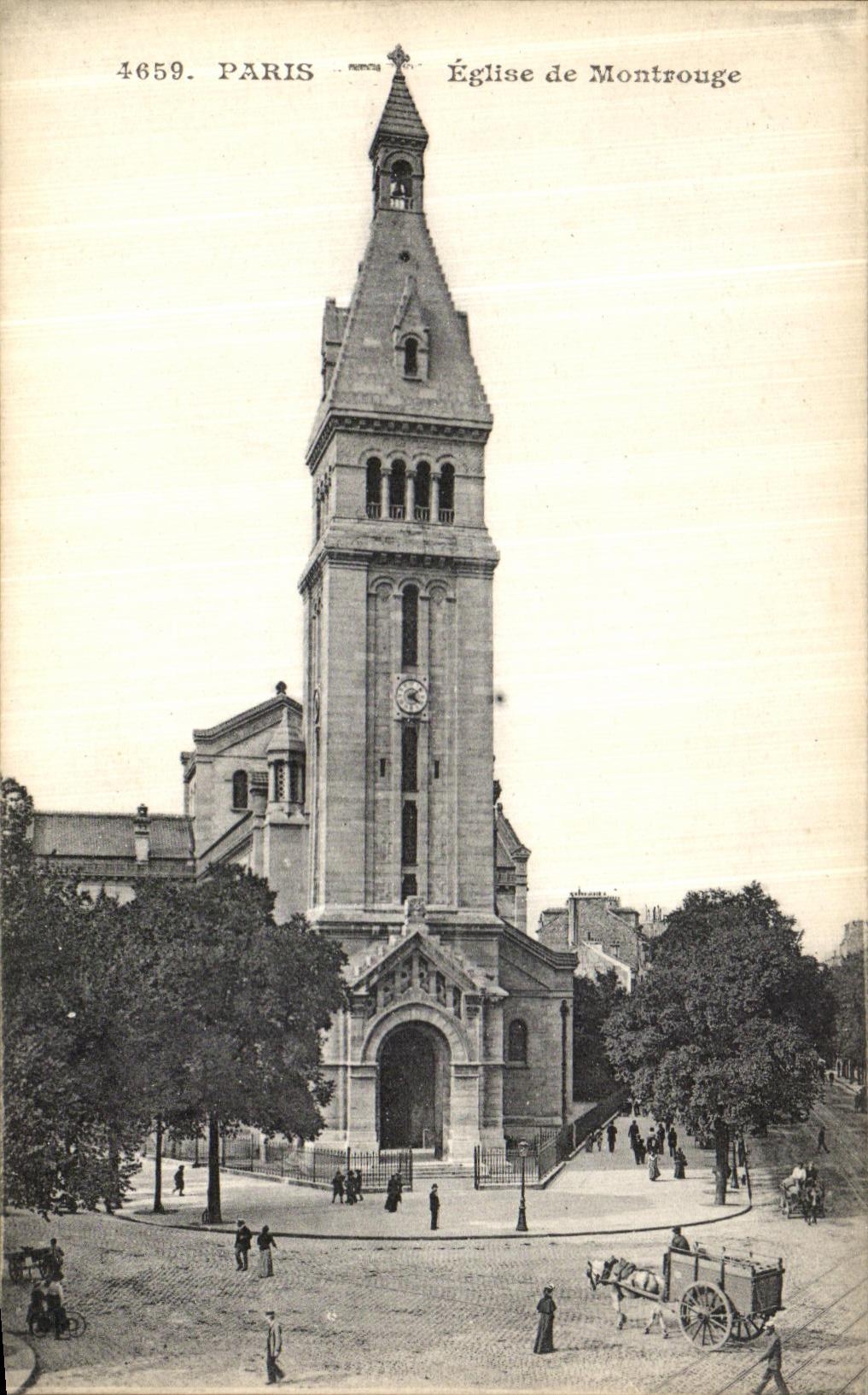VINTAGE POSTCARD Paris Church of Montrouge