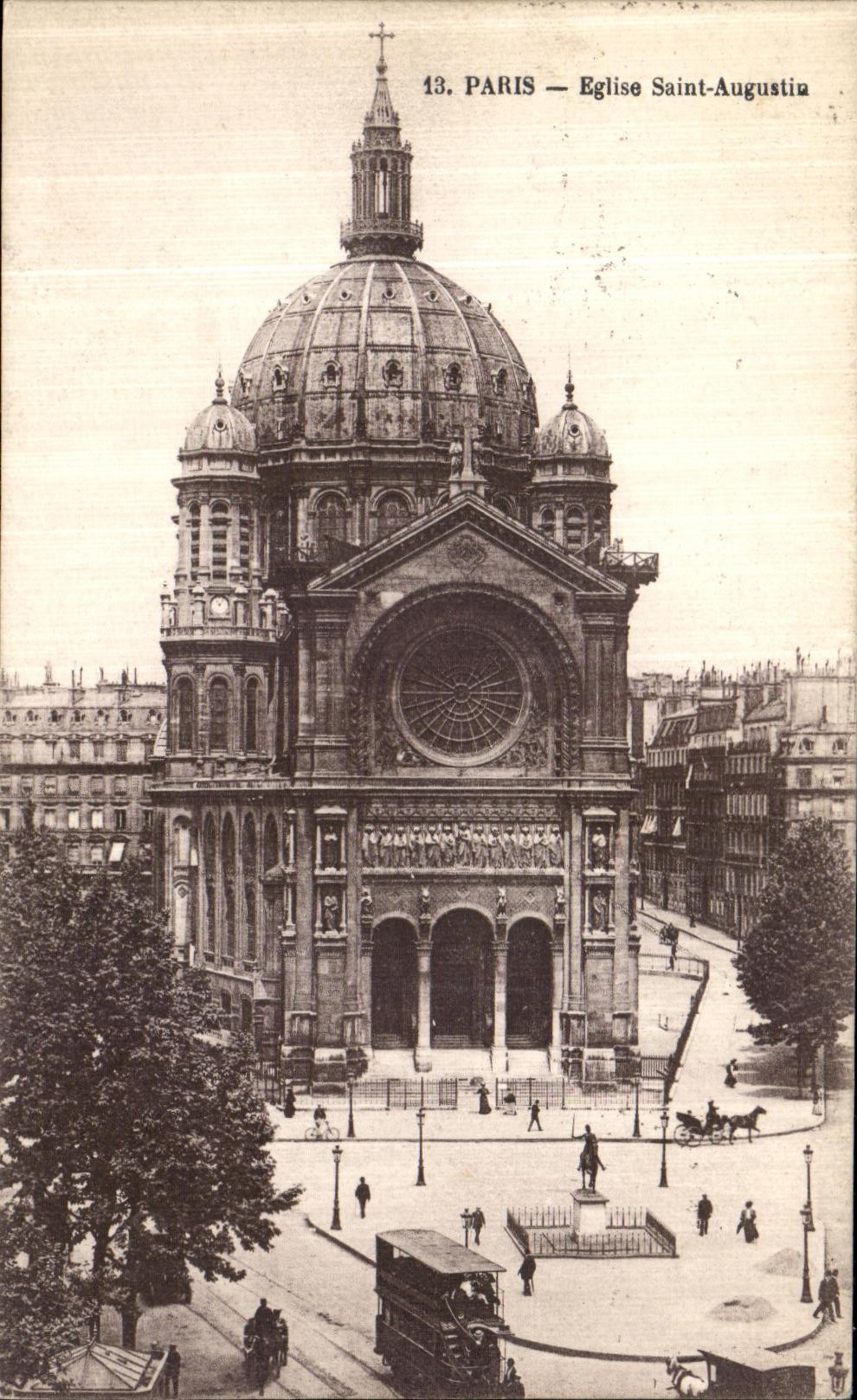 VINTAGE POSTCARD Paris Church Augustiu=n Saint