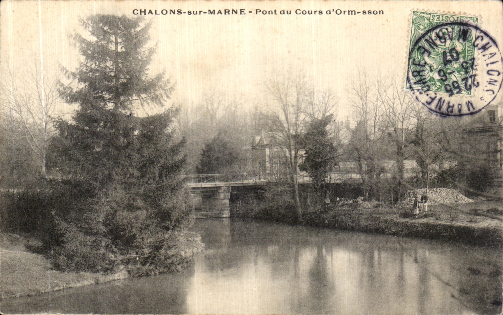 VINTAGE POSTCARD Trawl nets On the Marne Bridge of the Race D Ornesson