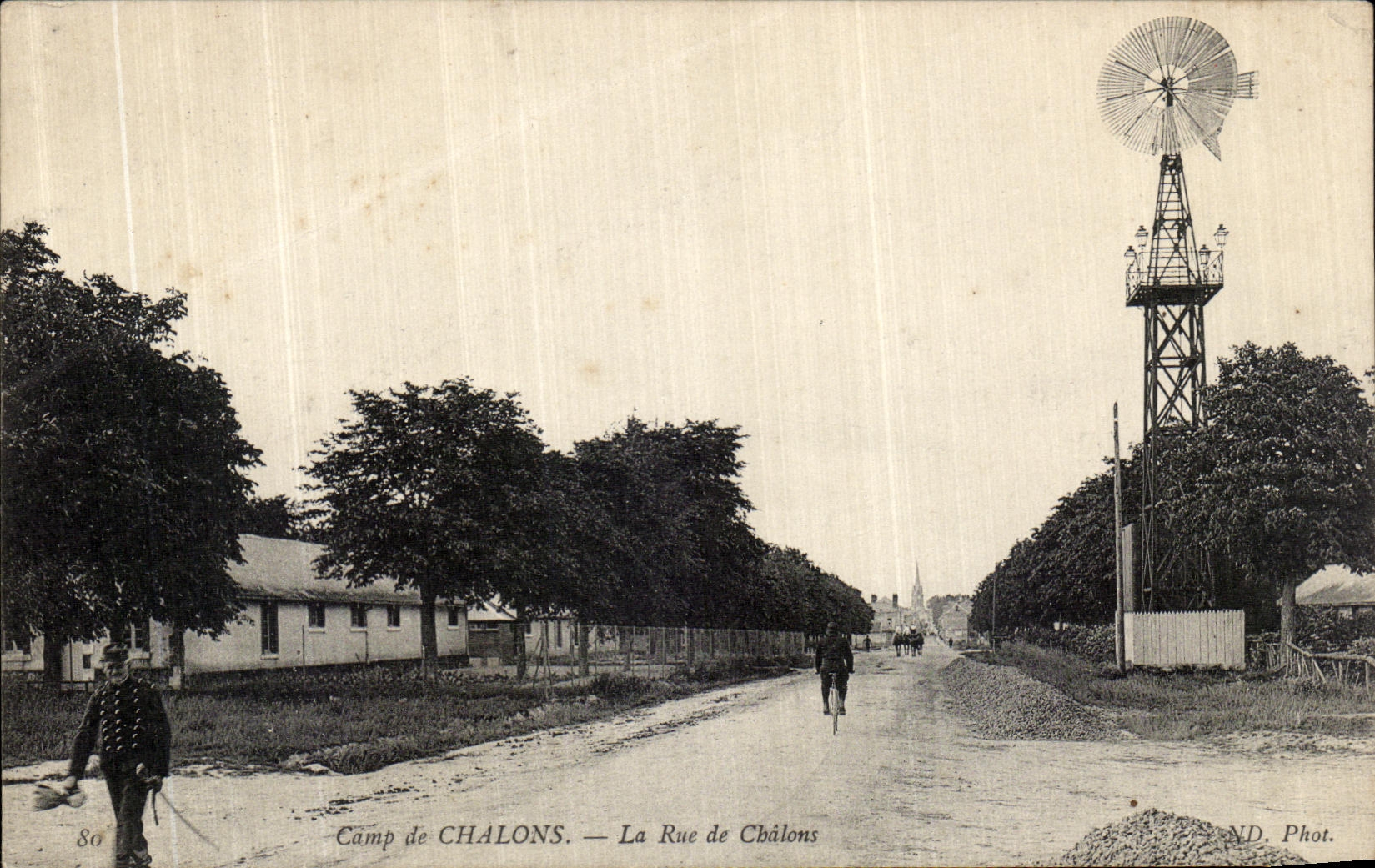 VINTAGE POSTCARD Camp of Trawl nets the Street of Militaria Trawl nets