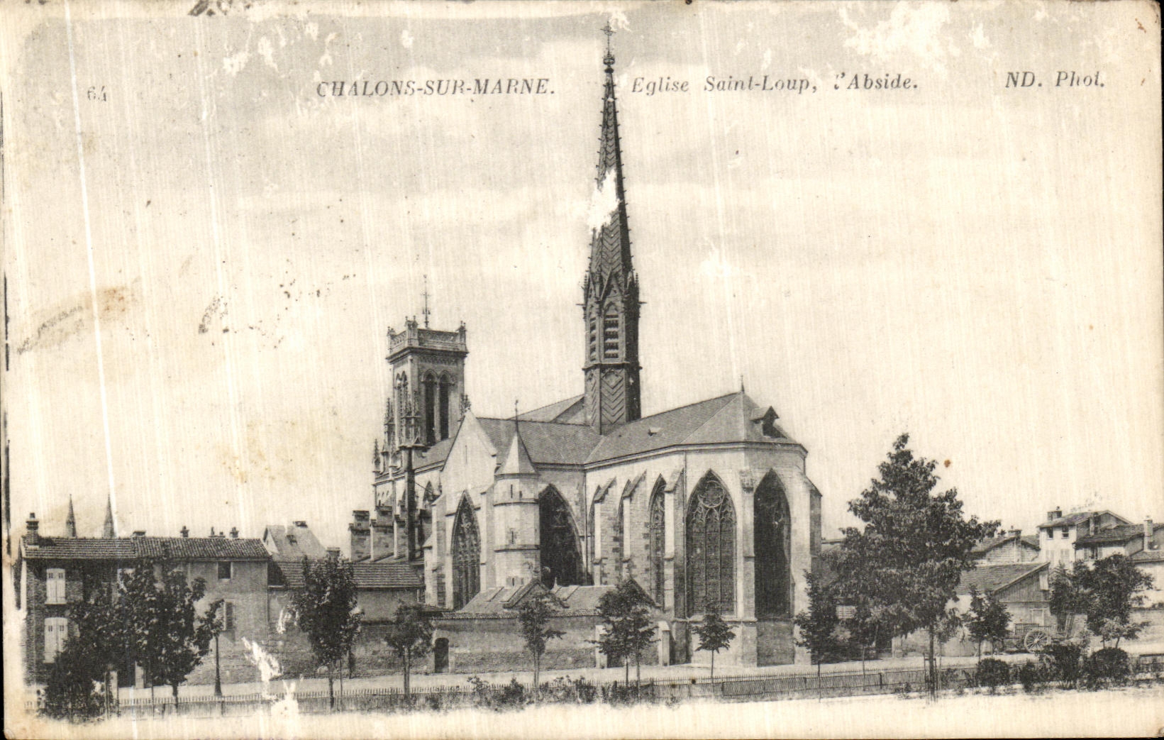 VINTAGE POSTCARD Trawl nets On the Marne Church Saint Wolf Apse