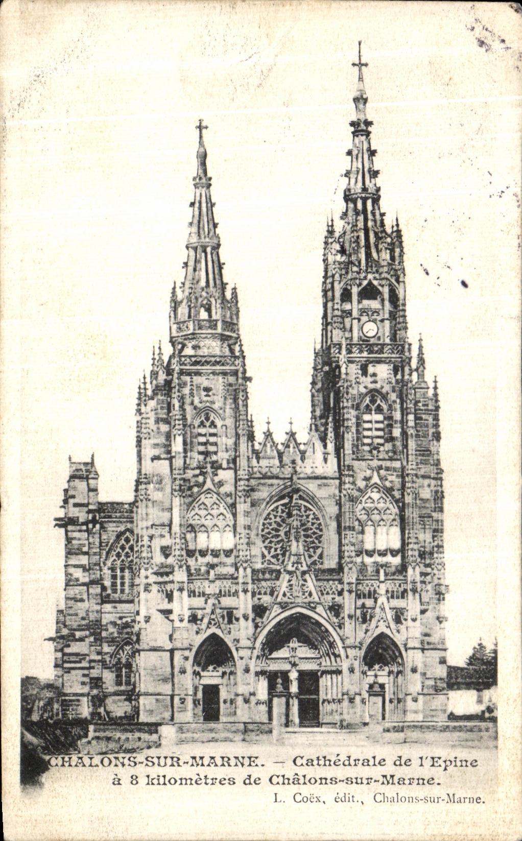 VINTAGE POSTCARD Trawl nets On the Marne Cathedral of L Spine