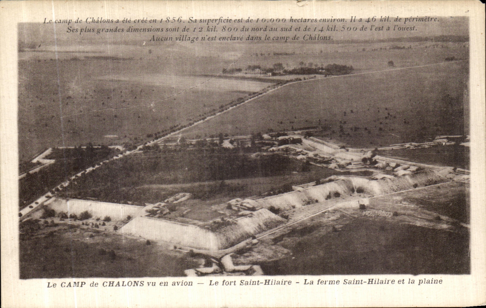 VINTAGE POSTCARD the Camp Of Trawl nets Seen In the Plane the Strong Hilaire Saint the firm Hilaire Saint and the plain