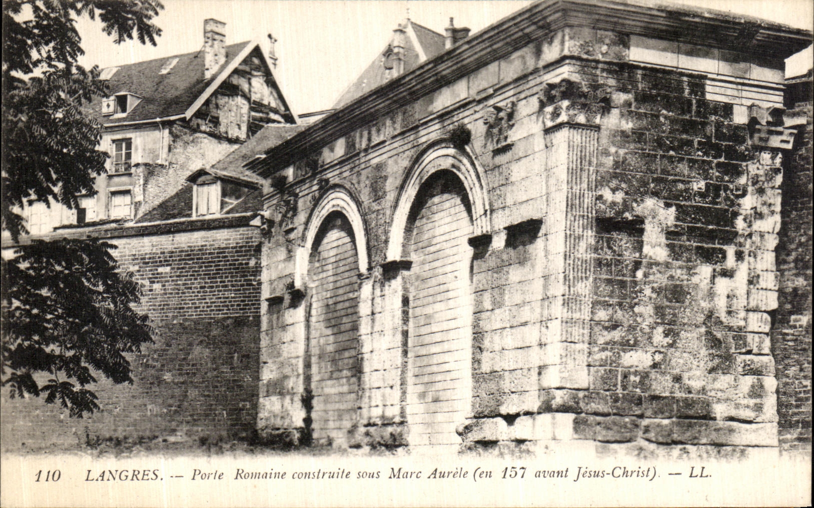 VINTAGE POSTCARD Langres Carries Roman built under Marc Aurele