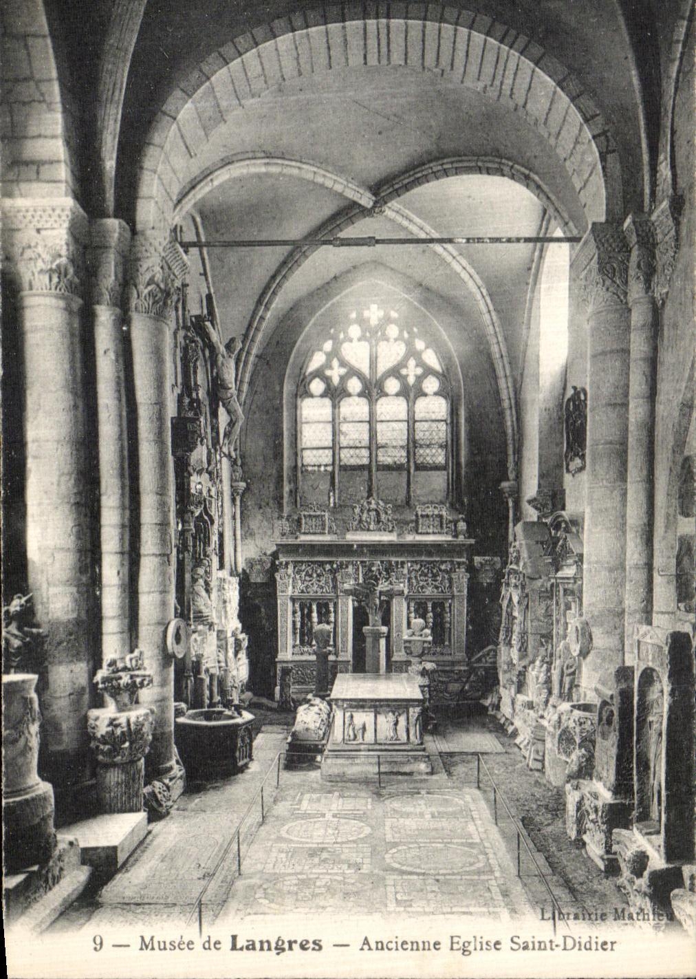 VINTAGE POSTCARD Museum of Langres Old Church Holy Didier