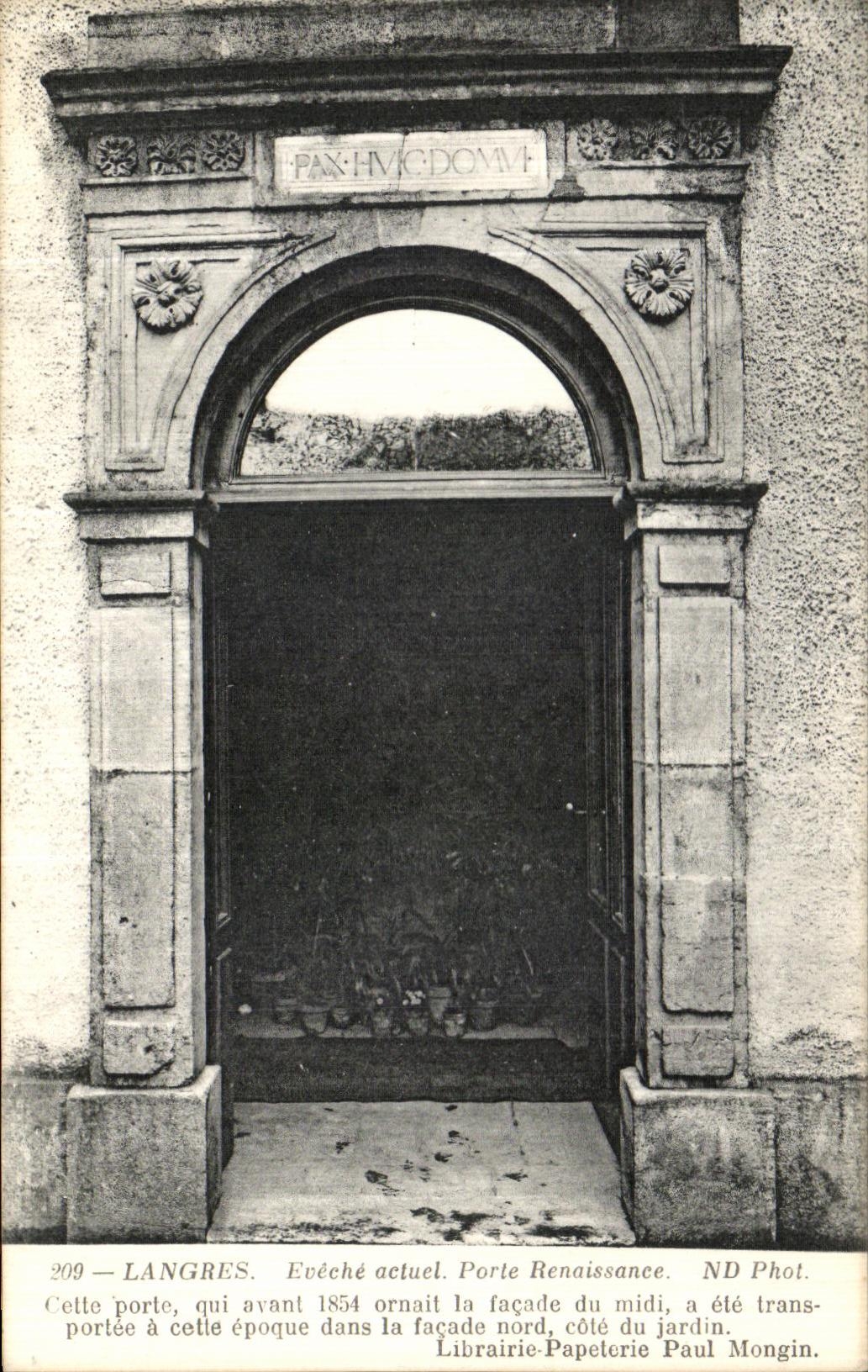 La POSTAL Langres Eveche Actuel de la VENDIMIA lleva Renacimiento