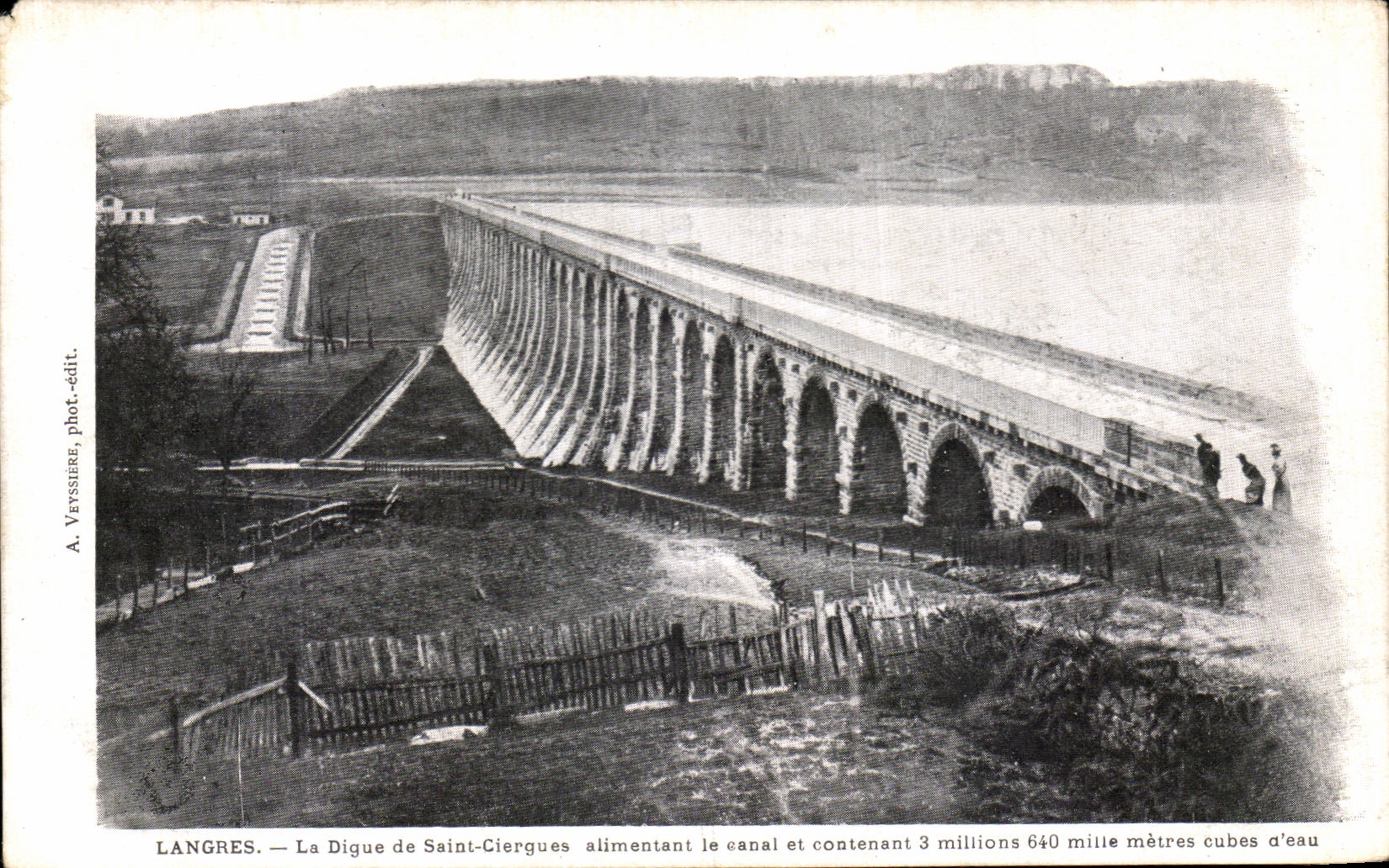 VINTAGE POSTCARD Langres the Dam of Saint Ciergues Allimentant the Canal