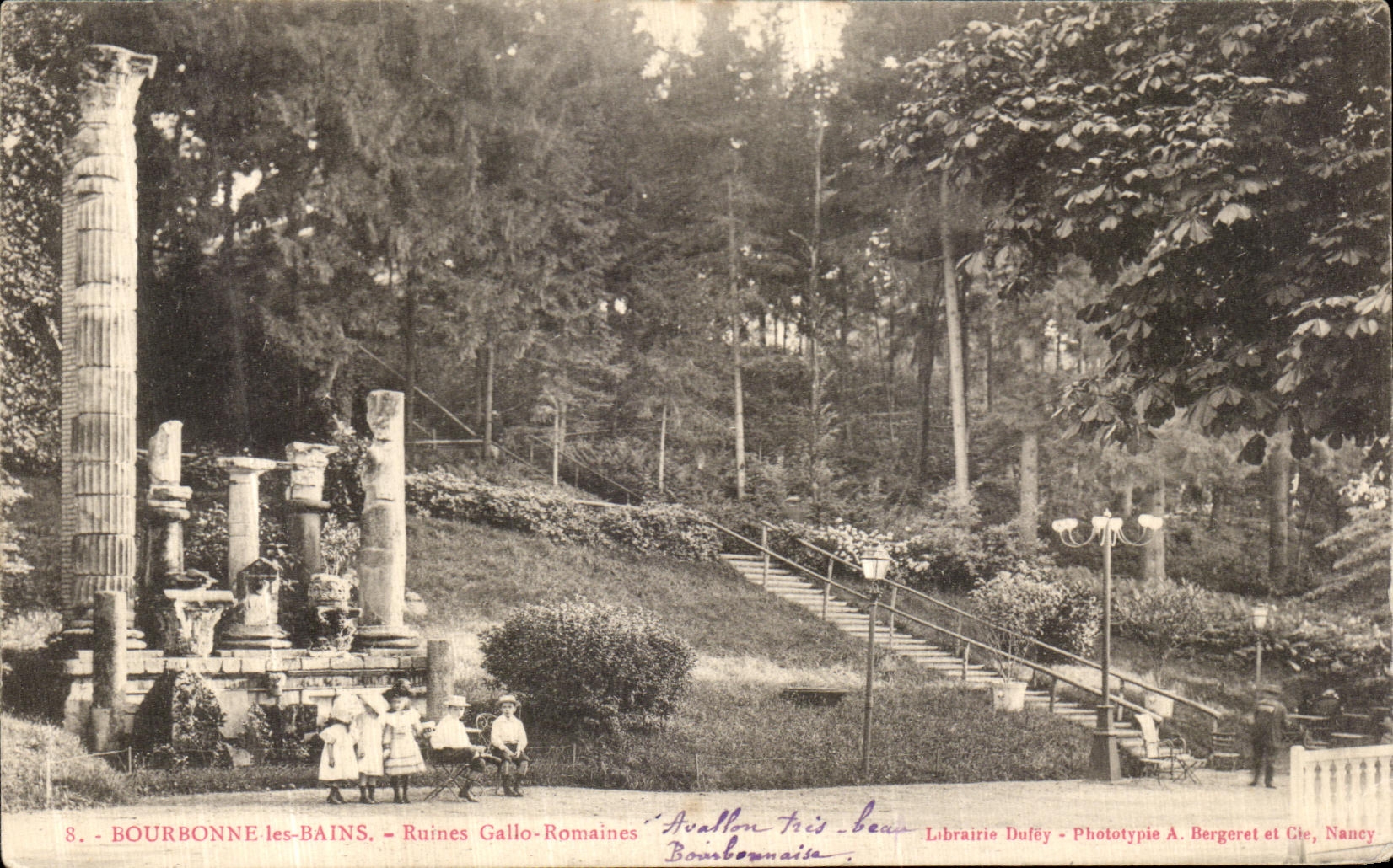 CPA Bourbonne les Bains Ruines Gallo romaines Enfants
