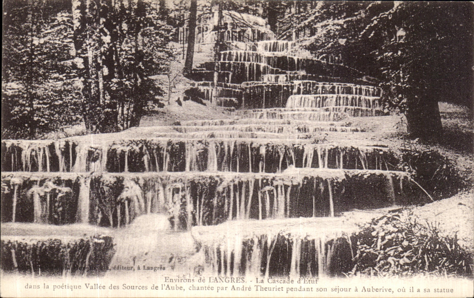 VINTAGE POSTCARD Surroundings of langres the cascade D Etuf Valley of the sources of L Paddle