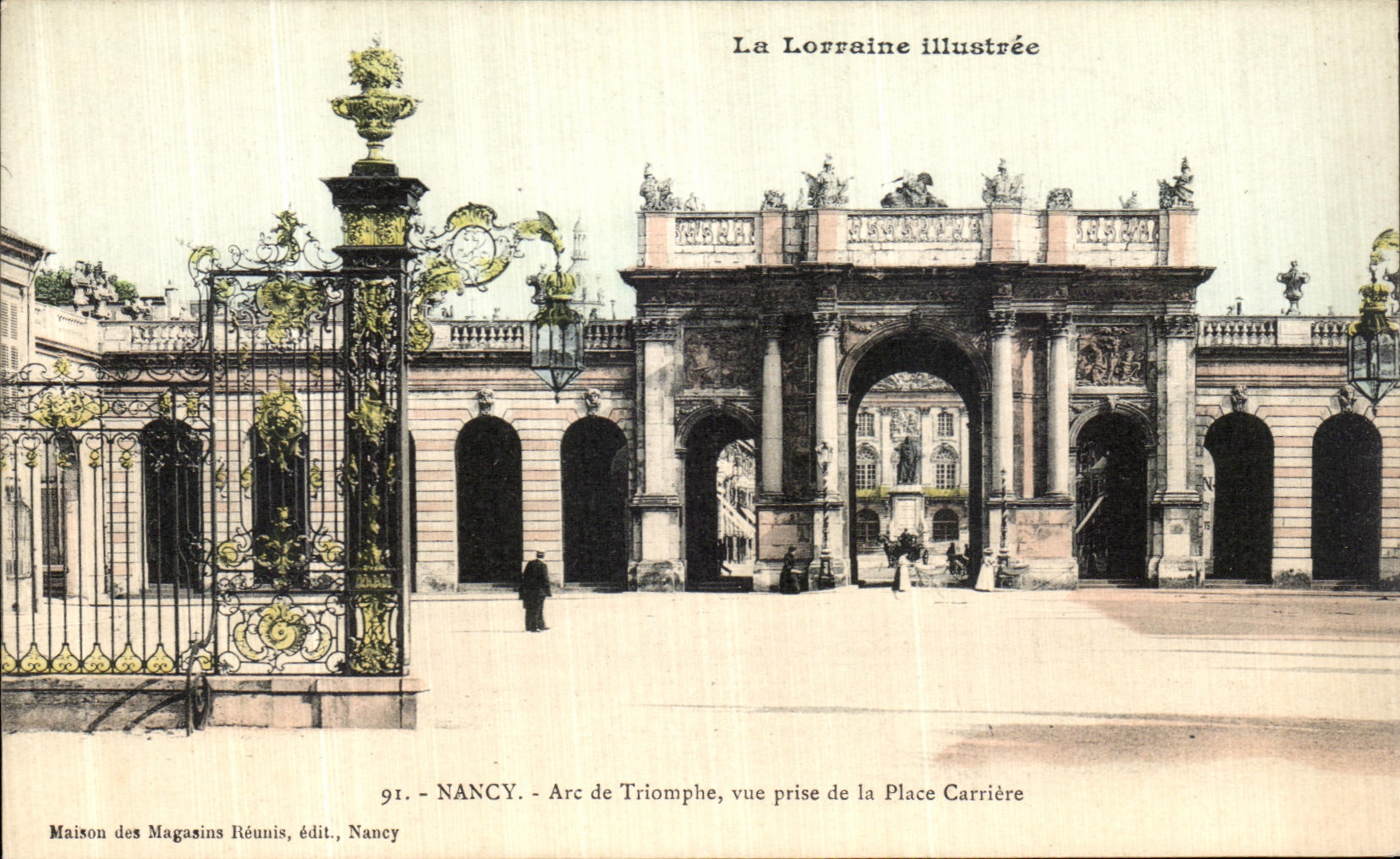 CPA Nancy Arc de Triomphe Vue Prise de la Place Carriere