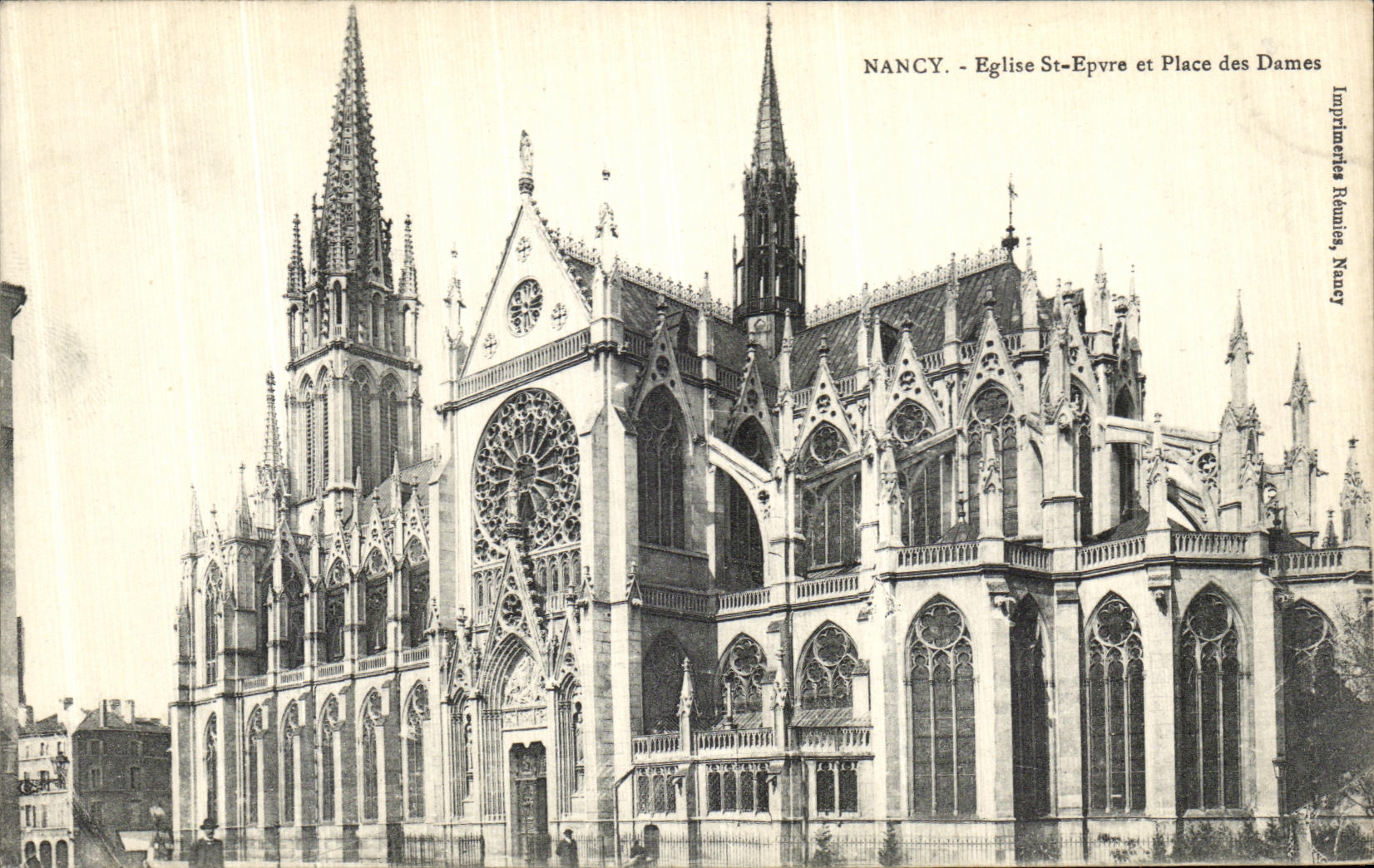 CPA Nancy Eglise St Epvre et Place des Dames