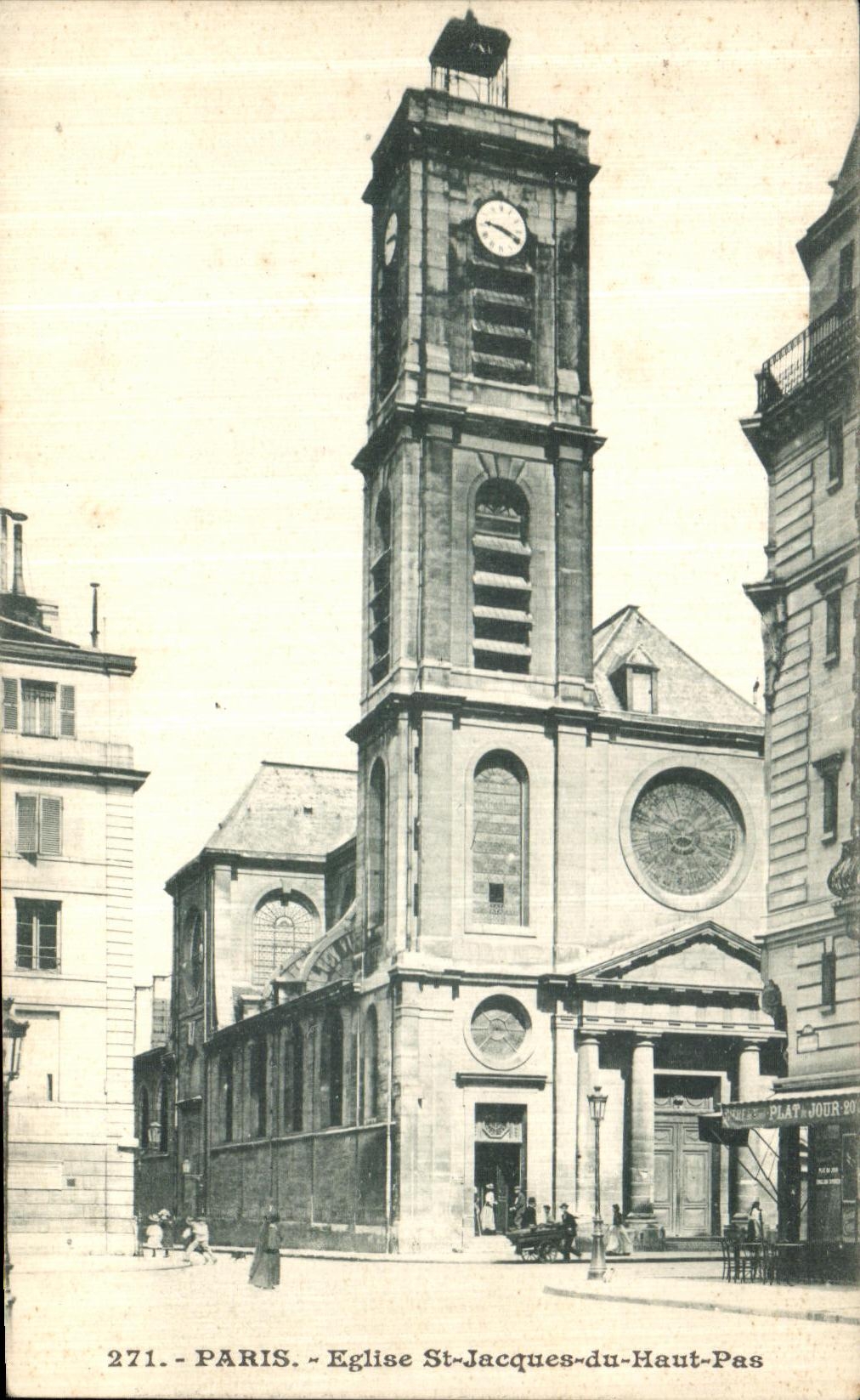 VINTAGE POSTCARD Paris Church St Jacques de Haut Step