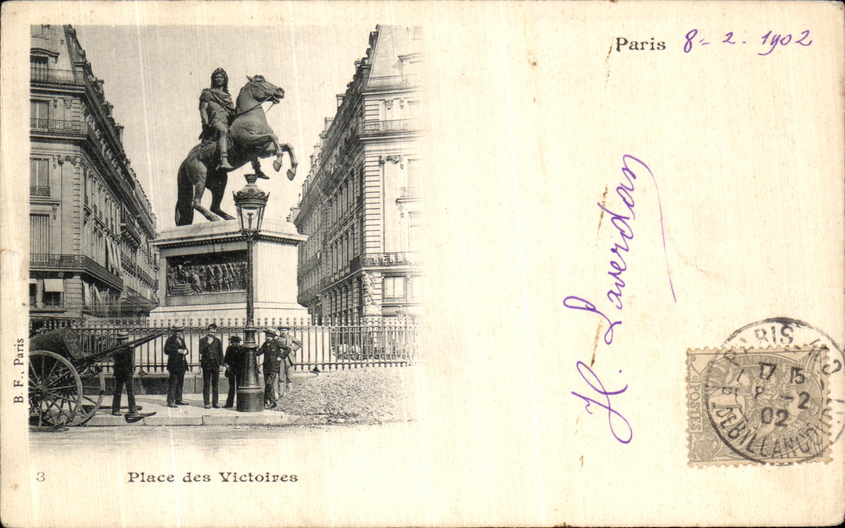 VINTAGE POSTCARD Paris Places Victories Children