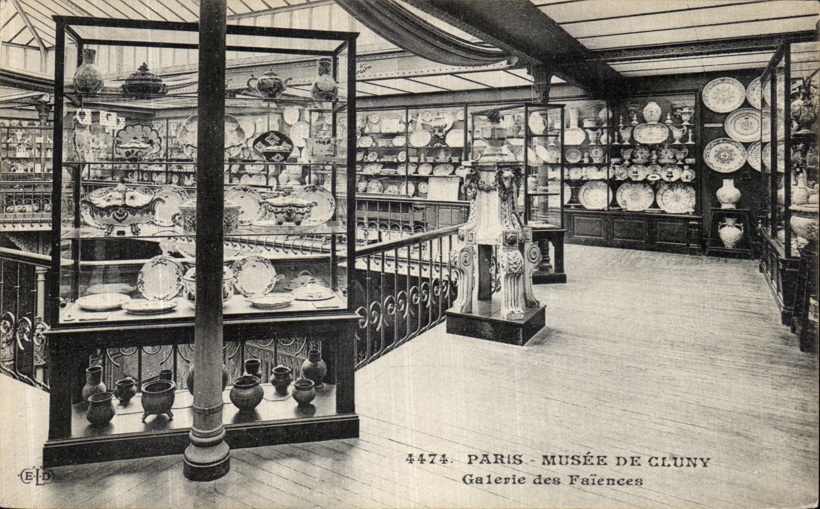 VINTAGE POSTCARD Paris Museum Of Cluny Gallery of earthenware