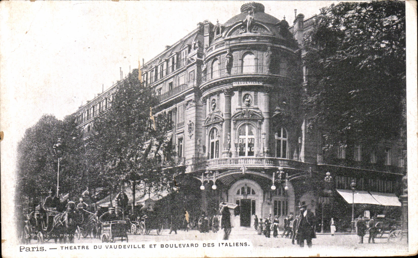 VINTAGE POSTCARD Paris Theater of the Light comedy and boulevard of the Italians