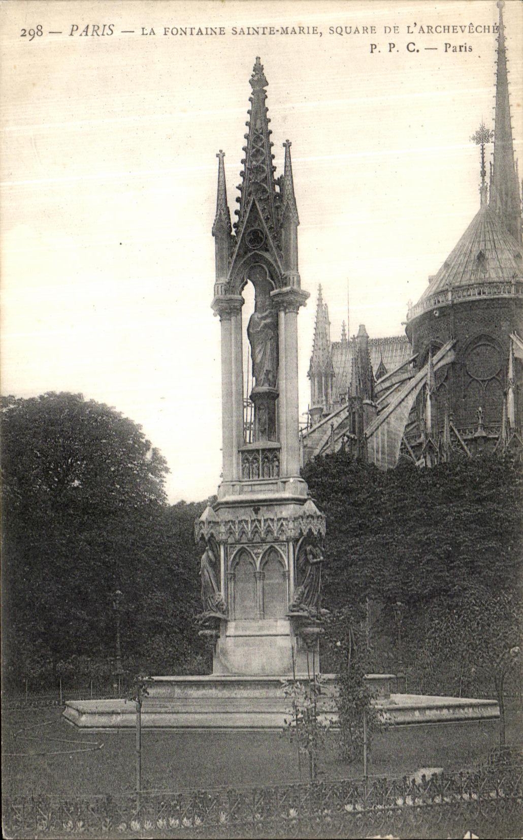 Fuente de Paris de la POSTAL de la VENDIMIA del jardin público de Carpeaux del palacio de L arzobispo
