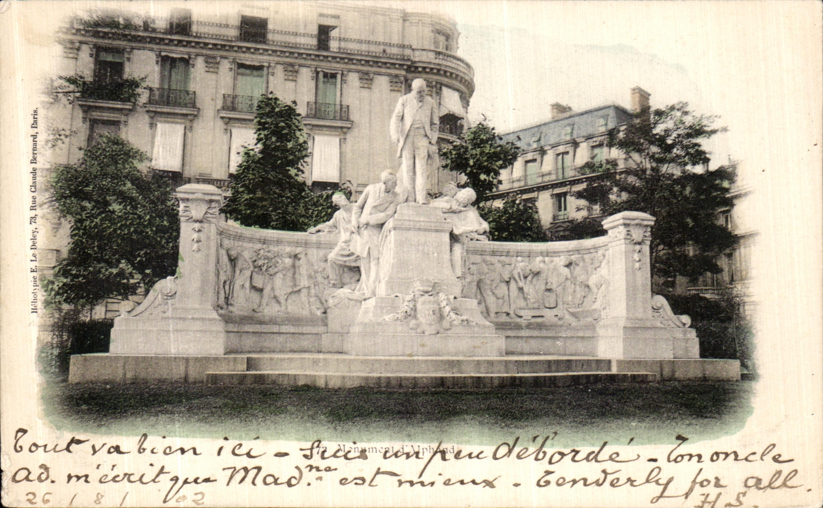 VINTAGE POSTCARD Paris Monument D Alphand