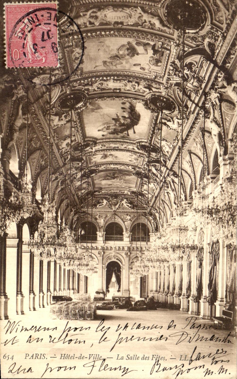 CPA Paris Hotel de Ville La Salle des fetes