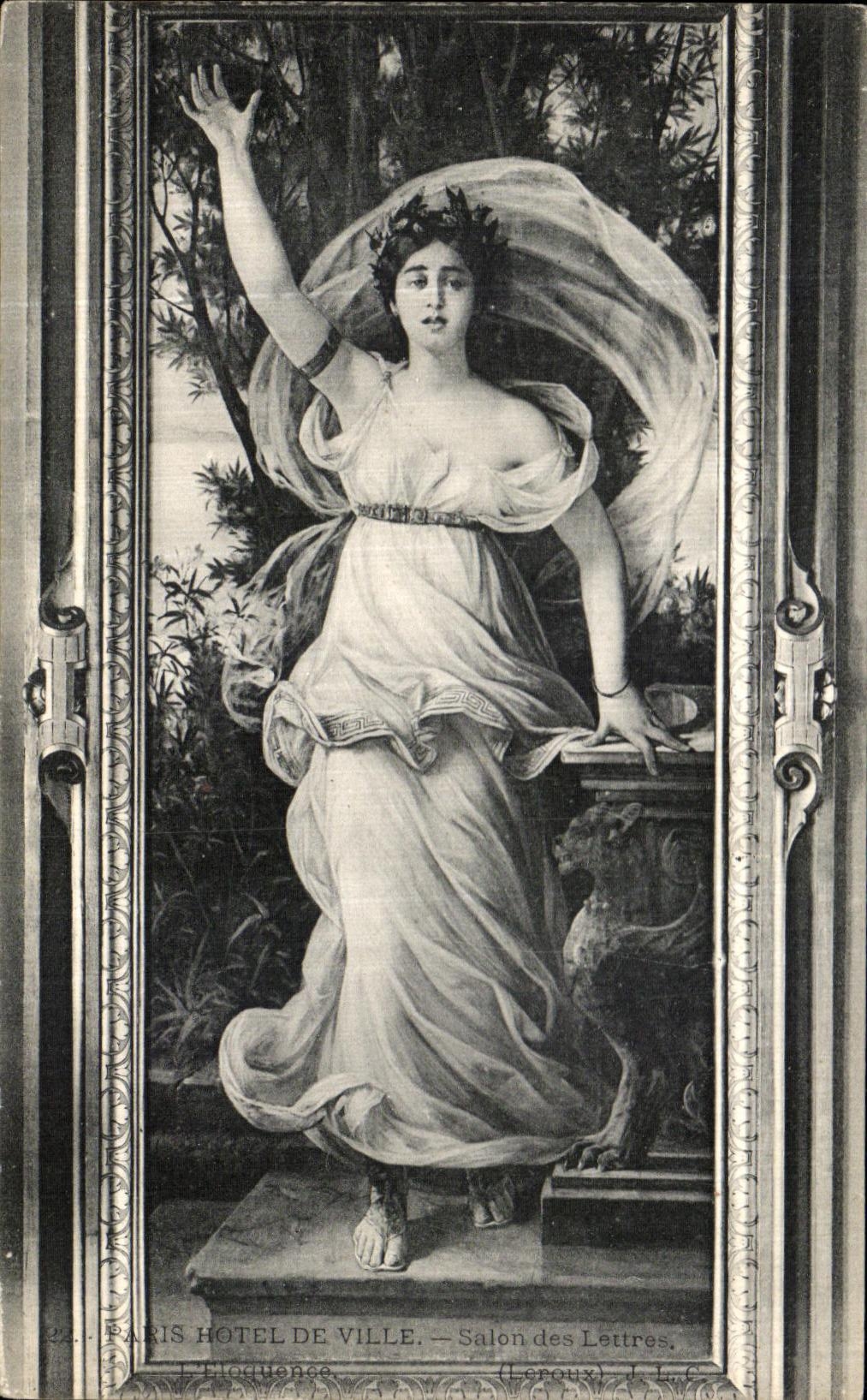 CPA Paris Hotel De Ville Salon des lettres