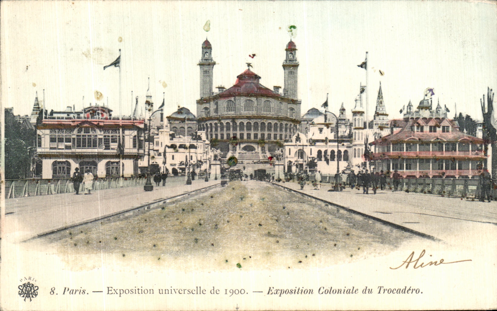 Feria de mundo de Paris de la POSTAL de la VENDIMIA de Trocaero 1900
